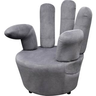 stol håndformet fløjl grå