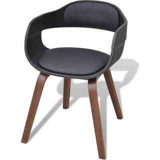 Spisebordsstol Bøjet Træ Og Kunstlæder - 1 / Sort