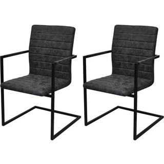 spisebordsstole 2 stk. cantilever-design kunstlæder sort