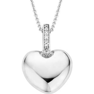 TI SENTO Silver Cubic Zirconia Heart Necklace - F6922