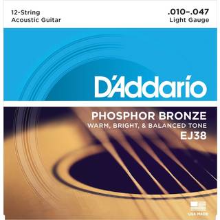 D´addario Western Guitar strenge 12 strenget. EJ38 010-047