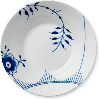 Royal Copenhagen Blå Mega Riflet dyb tallerken - 24 cm