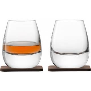 LSA International Glassware - 'Islay' whiskey tumbler and coaster, set of two in Clear glass