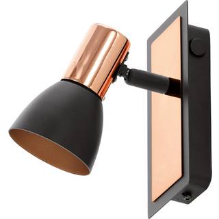 Barnham LED-vægspot, bredde 7 cm, sort/kobber