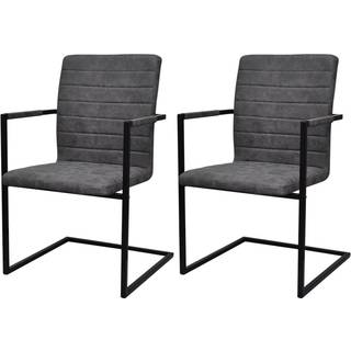 spisebordsstole 2 stk. cantilever-design kunstlæder brun