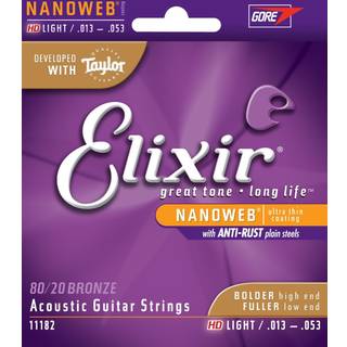 Elixir Nanoweb Bronze 80/20 Guitarstrenge (HD Light, 13-53)