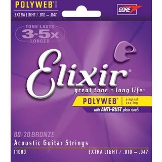 Elixir Polyweb Bronze 80/20 Guitarstrenge (Extra Light, 10-47)
