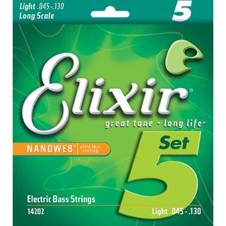 Elixir Nanoweb Nickel Basstrenge (Light, 5c, 45-130)