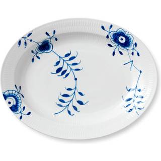 Royal Copenhagen Blå Mega Riflet fad, ovalt Ø 36,5 cm