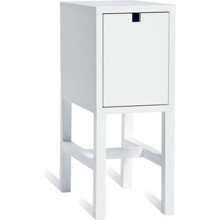 Mavis Falsterbo Bedside Table Low White Lacquer - Sengebord Birk Hvid - 13973