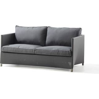 Cane-line diamond 2-pers sofa grafit flet inkl grå sunbrella natte hynder