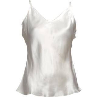 Lady Avenue Pure Silk Camisole With Cording - Ivory - Small