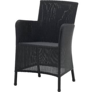 Cane-Line - Hampsted Karmstol, Cane-Line Weave, Black,Cushion: Cane-Line Natté, Black - Udendørs spisebordsstole - Cane-line Design Team - Sort - Tekstilmateriale/Syntetisk