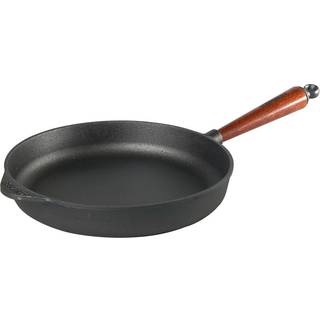 Skeppshult Traditional Servierpfanne 28 cm - Gusseisen mit Buchenholzgriff - Schwarz