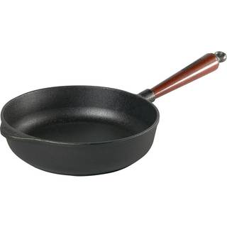 Skeppshult Traditional Servierpfanne 25 cm - Gusseisen mit Buchenholzgriff - Braun,Schwarz
