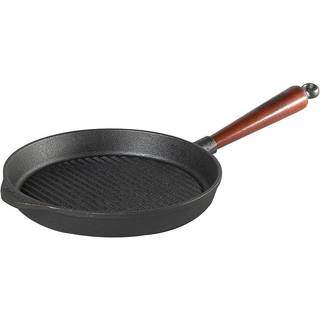 Skeppshult Traditional Grillpfanne 22 cm - Gusseisen mit Buchenholzgriff - Braun,Schwarz