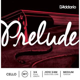 D'Edario J1010 Prelude Cello String Set 3/4 skala Medium spænding (1 sæt) -Solid stål kerne Varm tone økonomisk holdbar - Uddannere Valg til stud