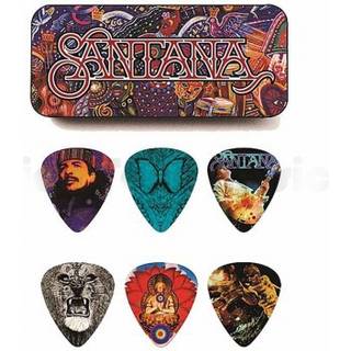 Jim Dunlop Sanpt01m Carlos Santana Pick Tin Assortered Medium 6 Picks/Tin