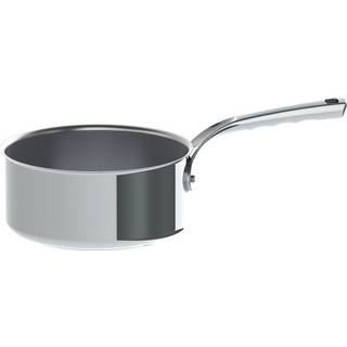 de Buyer Milady Stielkasserolle 18 cm / 2,2 L - Edelstahl mit Kapselboden - Silber