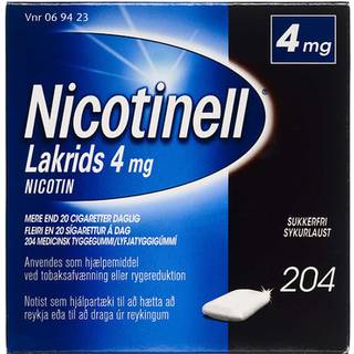 Nicotinell Lakrids 4 mg 204 stk Medicinsk tyggegummi + FRI FRAGT