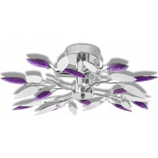 loftslampe akrylkrystal 3 E14-pærer hvid og transparent