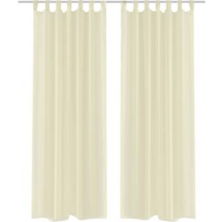 Hvidt gardin i tyndt stof 140 x 245 cm, 2 stk