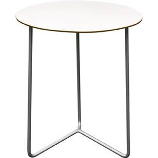 Grythyttan Stålmöbler - High Tech Bord Ø60 - Vit / Svart Stativ - Udendørs spiseborde - Nils Strinning - Hvid - Laminat/Metal
