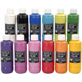 Textile Solid - Dækkende Tekstilmaling 12x250 ml