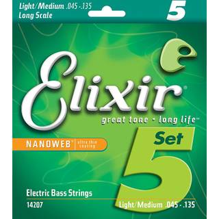 Elixir 14207 NanoWeb Light/Medium 45-135 Strenge til basguitar