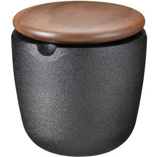 Skeppshult Gewürzbehälter Swing - Gusseisen mit Walnussholzdeckel - Braun,Schwarz