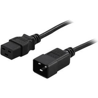 DELTACO jordet apparat-/forlængerkabel, <b>ret IEC 60320  C19</b> til