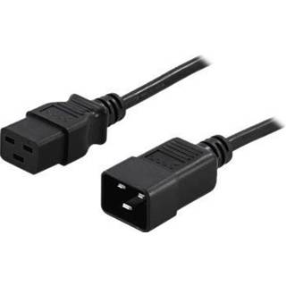 DELTACO jordet apparat-/forlængerkabel, <b>ret IEC 60320  C19</b> til
