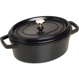 Staub La Cocotte 27 cm / 3,25 l, Oval, Sort, Støbejern