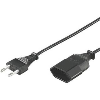 DELTACO Europlug (power CEE 7/16) (male) - Power IEC 60906-1 (female) Black 2m