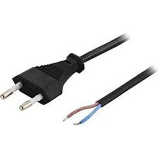 DELTACO Europlug (power CEE 7/16) (male) - Hardwire 2-wire Black 2m