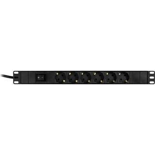 DELTACO Strømskinne med <b>6xCEE 7/4 udtag</b>, 1xCEE 7/7 tilslutning