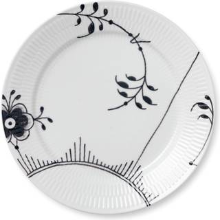 Royal Copenhagen - Black Fluted Mega Tallerken 27 cm Dekor Nr. 2 - Spisetallerkner - Karen Kjældgård-Larsen