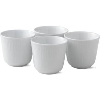 Royal Copenhagen hvid Riflet termokrus 26 cl 4 stk