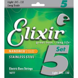 Elixir 14777 NanoWeb Light Long Scale 45-130 Strenge til basguitar