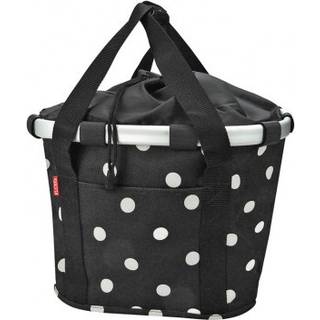 Klickfix Bikebasket sort med hvide prikker