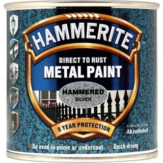 Hammerite HFSG250 Direkte til rust Hammeret finish Metalmaling sølv 250 ml