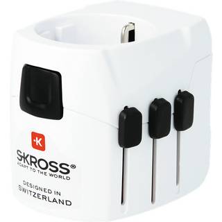 SKROSS PRO Light USB (AC), 3-pole travel adapter, 1x USB-A, 1x USB-C
