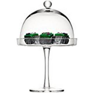 LSA International Serving and Trays - 'Vienna' cake stand and cover in Clear glass