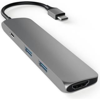 Satechi Slim USB-C Multiport Adapter m. 4K HDMI Silver