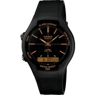 Casio Collection Quartz Black Dial Black Resin Strap Mens Watch AW-90H-9EVEF