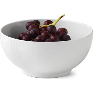 Royal Copenhagen Hvid Riflet skål 180 cl