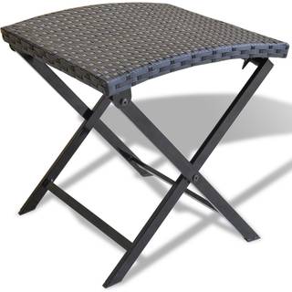 foldbar taburet polyrattan grå
