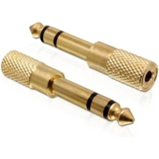 Lydadaptor 3,5 mm til 6,3 mm stereo guld.