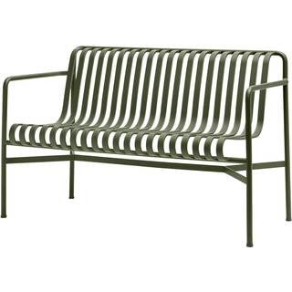 HAY Palissade Dining Bench Armrest Havebænk Olive