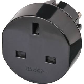 Brennenstuhl UK to Europe, 13A, 250V rejseadapter- Sort